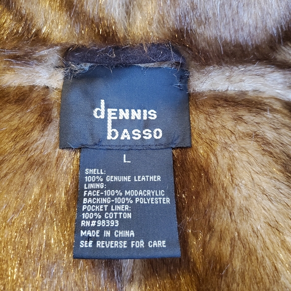 DENNIS BASSO | Suede Leather & Faux Fur Whipstitch Coat sz L - Picture 7 of 9